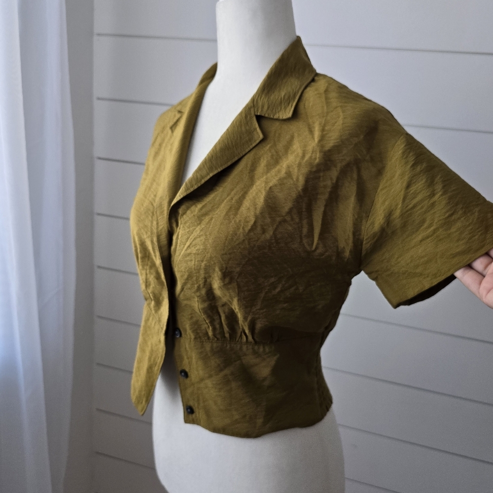 Madewell Olive Green Button Top Size xs - Picture 7 of 7